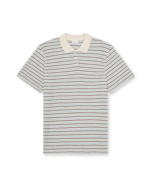 Knitted stripe polo
