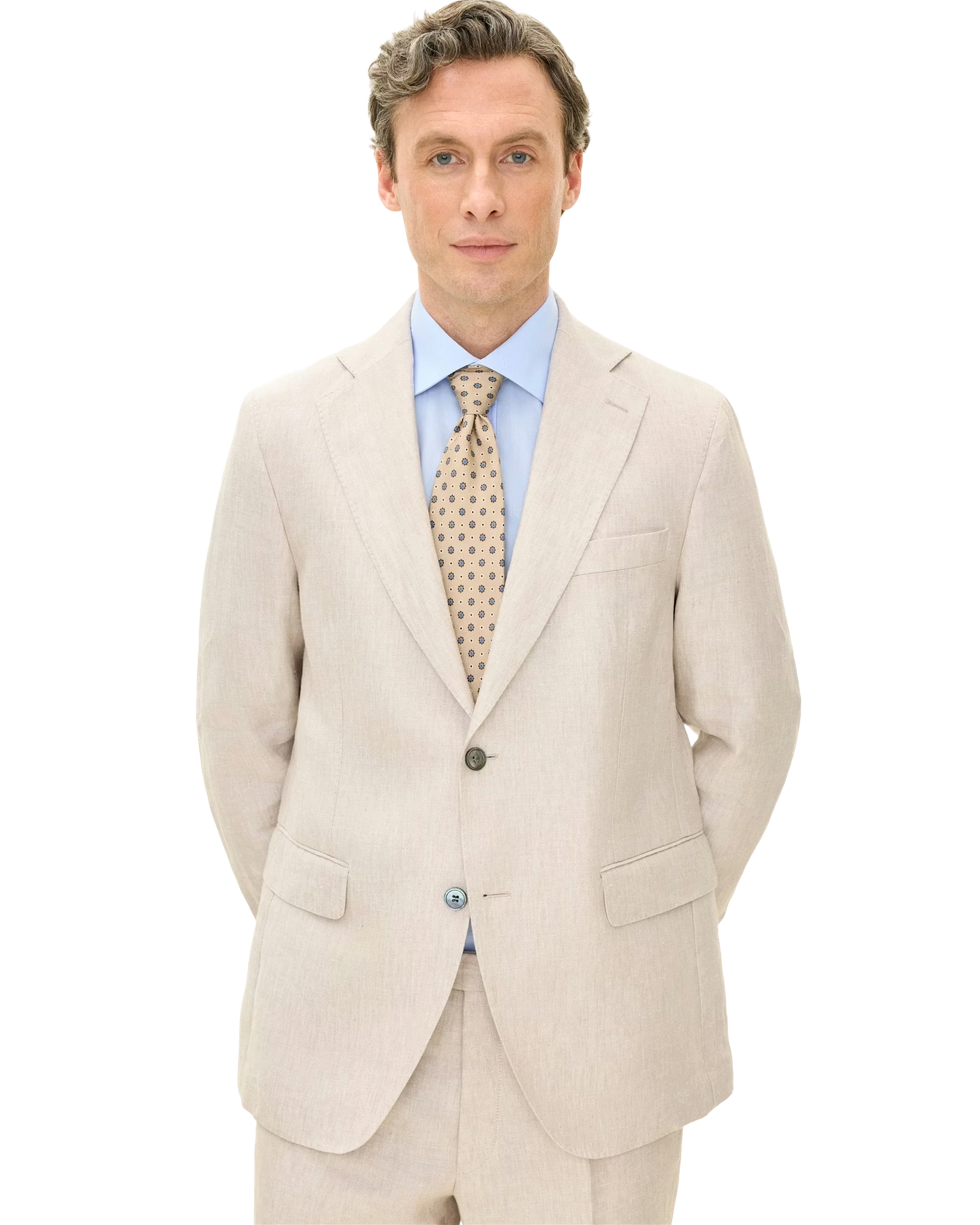 Ferry Regular Fit Linblazer – White Grass