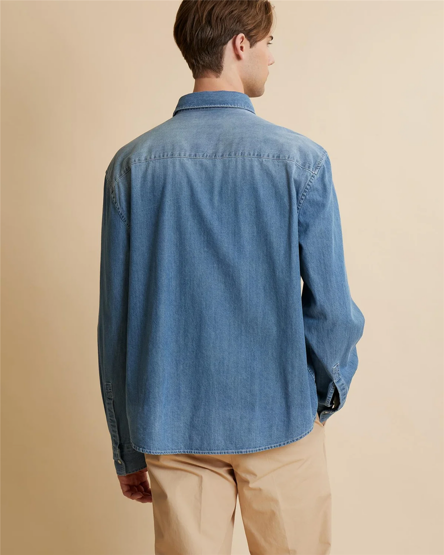 Men’s shirt in bleached denim with faded effect modern fit – Curtis