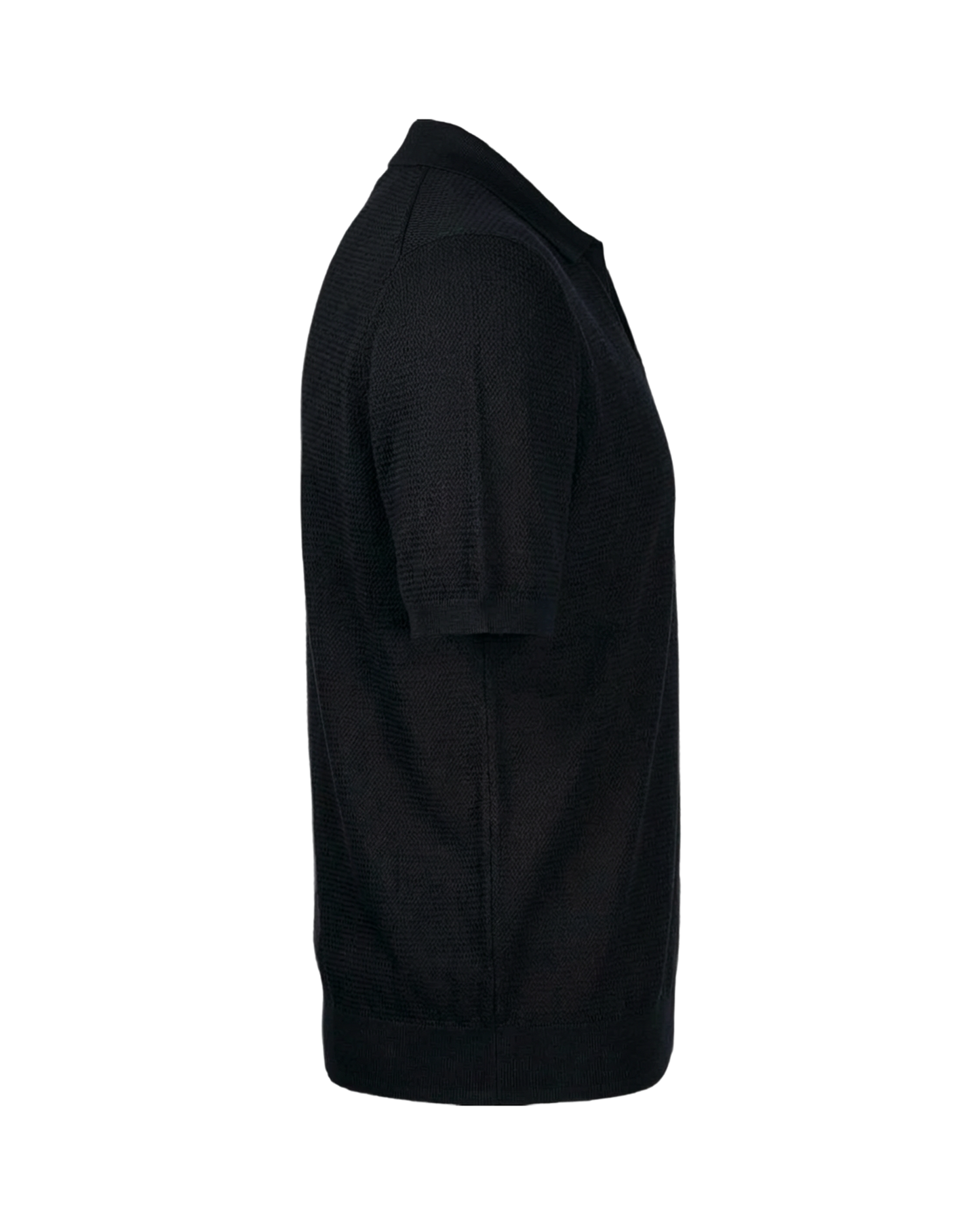 Tennis Polo i Silke og Bomull - Sort