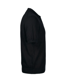 Tennis Polo i Silke og Bomull - Sort