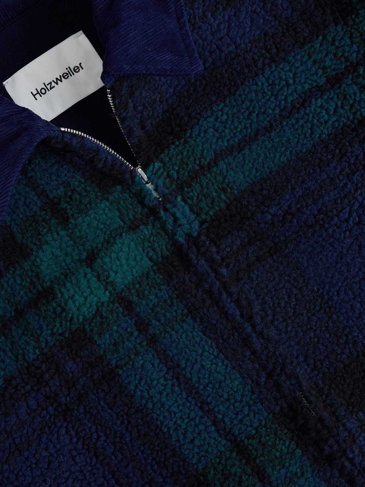 Elix Fleece Overshirt – Navy Check