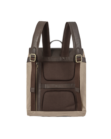 Mochila Backpack - Brown Leather with Sand Canvas