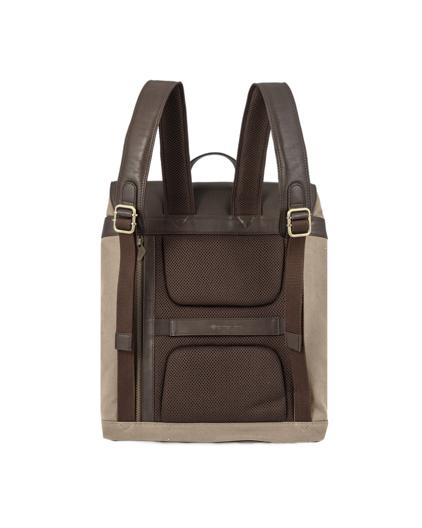 Mochila Backpack - Brown Leather with Sand Canvas