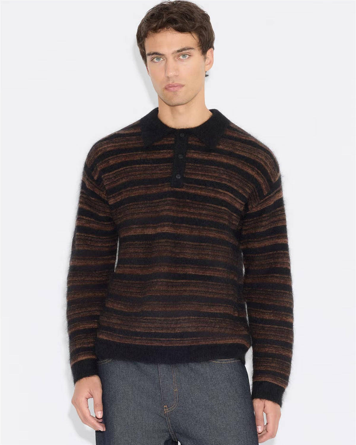 Ollie Wool Polo Sweater Brun