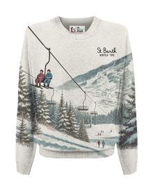 Heron Print Snowcable Skiers