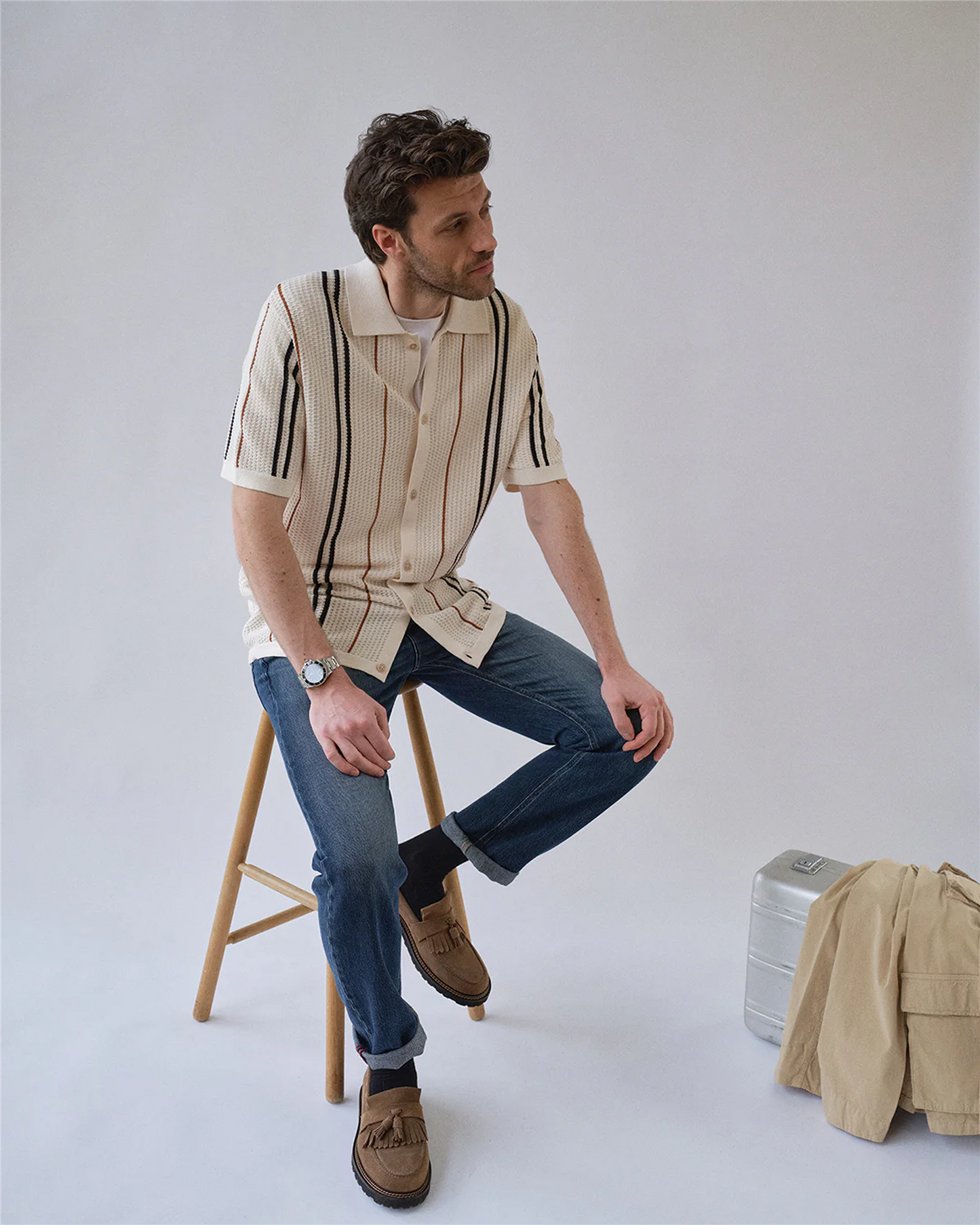 BGWalter S/S Cardigan – Chalk