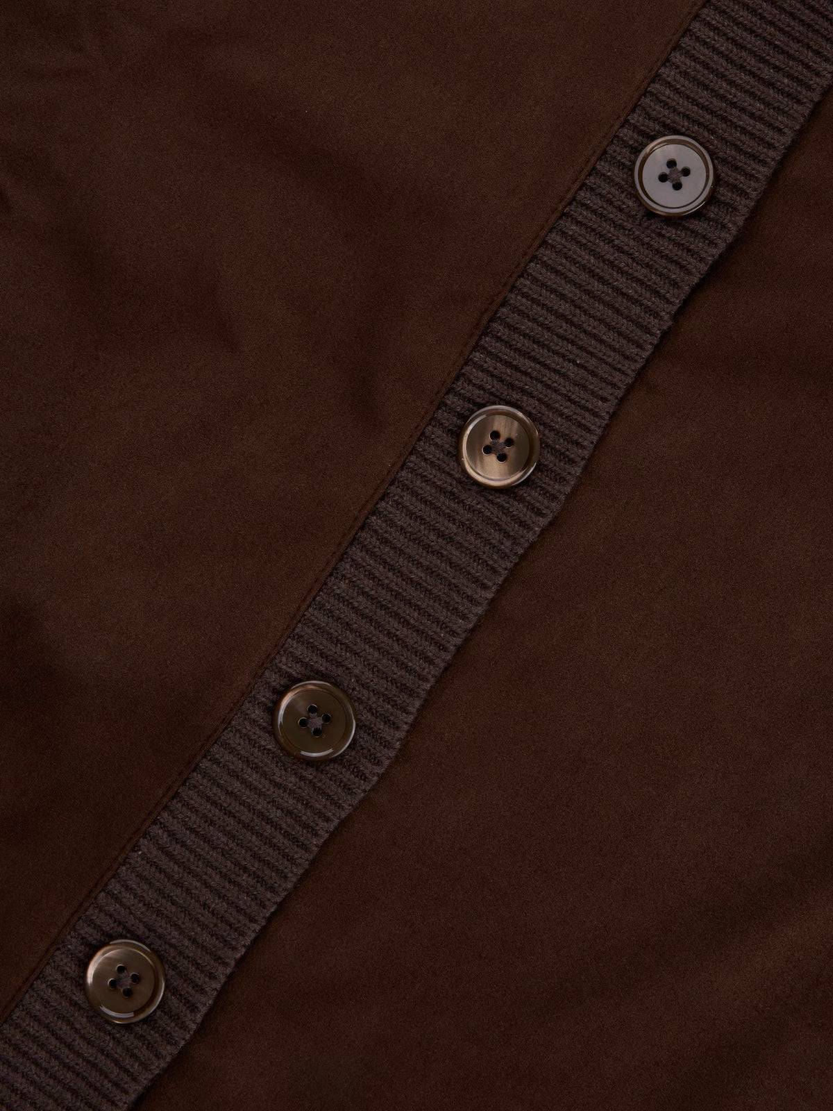 Cardigan Knitted Hybrid Buttoned Alcantara