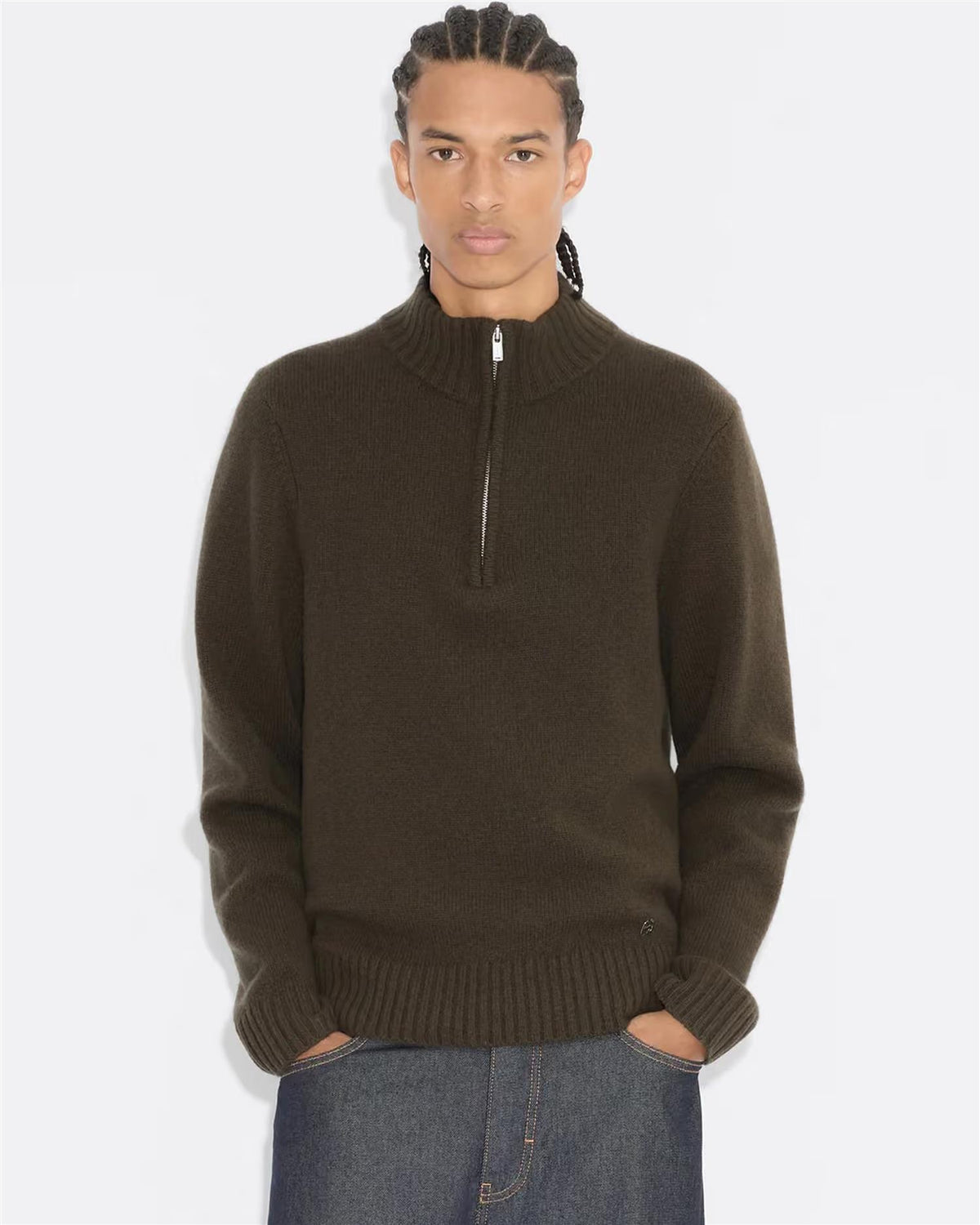 Andreas Half-Zip Sweater – Dk. Green