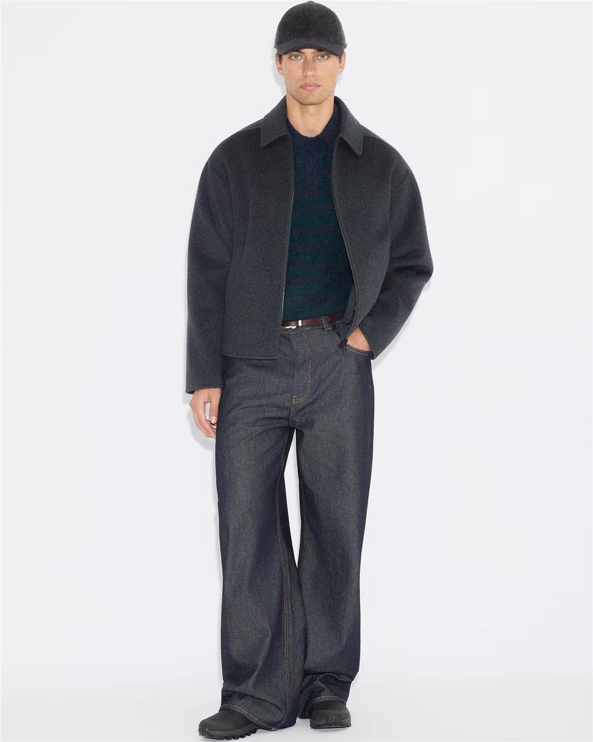 Chive Zip-Up Wool Jacket Grå