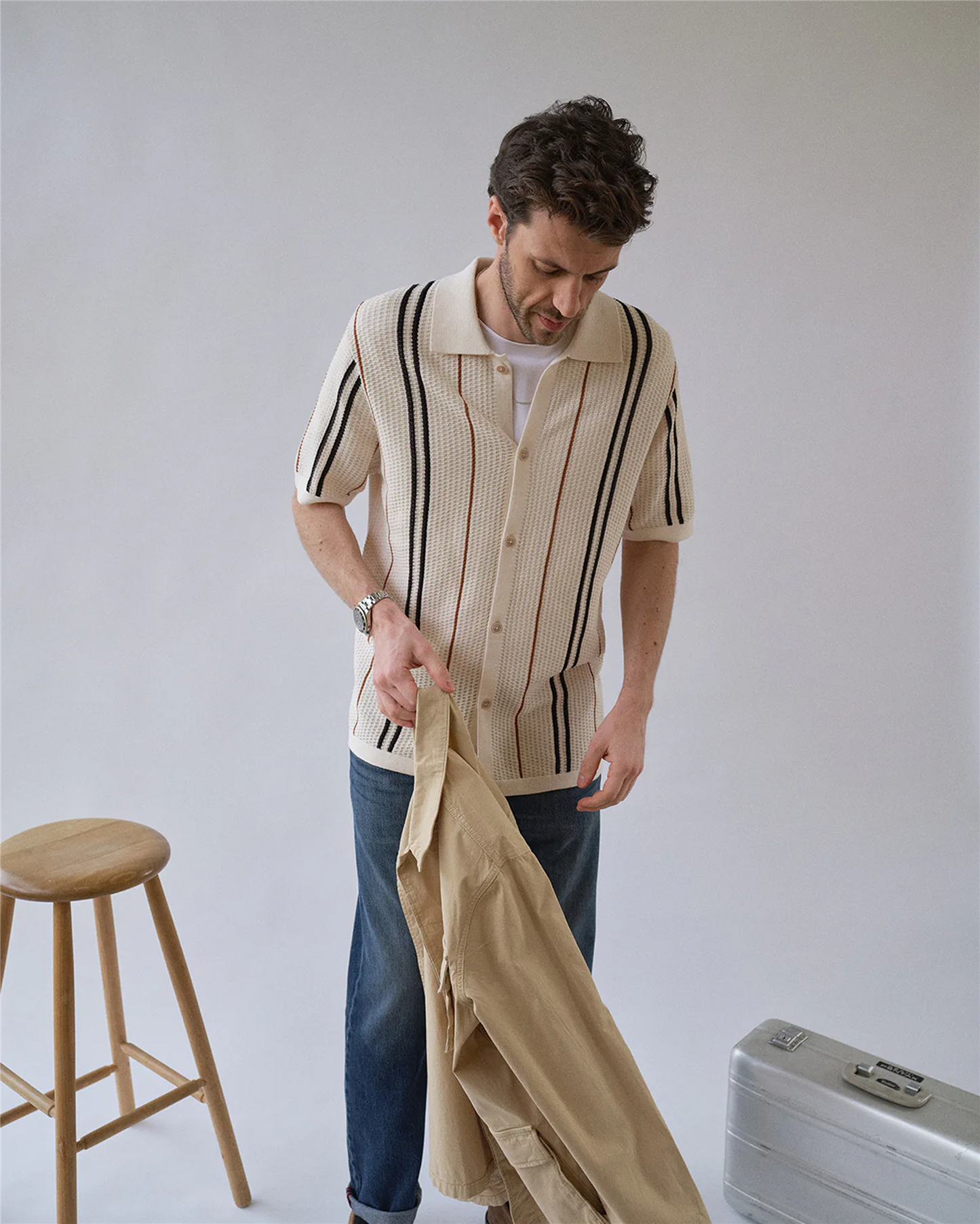 BGWalter S/S Cardigan – Chalk