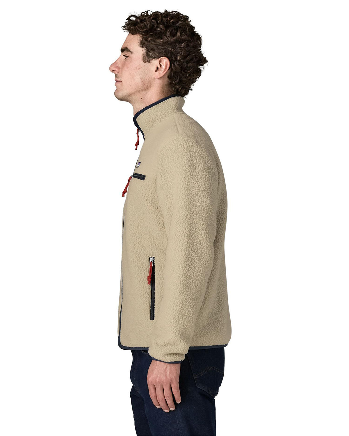 Retro Pile Fleece Jacket – Pelican w/ Smolder Blue