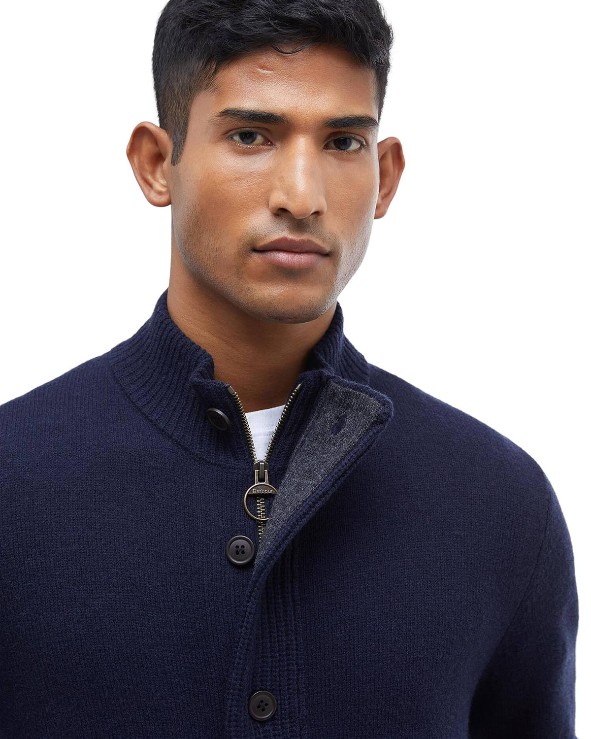 Essential Elbow-Patch Cardigan – Classic Navy
