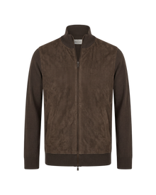 Organic cotton and Alcantara jacket - Brown