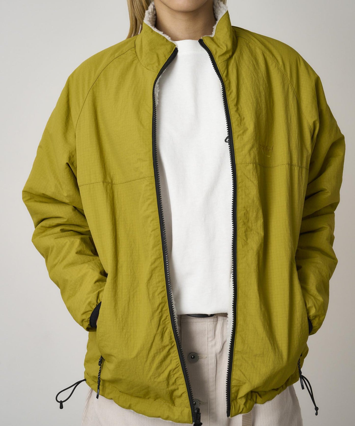 Reversible Sherpa Jacket Natural/Chartreuse