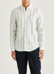 Douglas Linen Stripe Shirt - Classic Fit