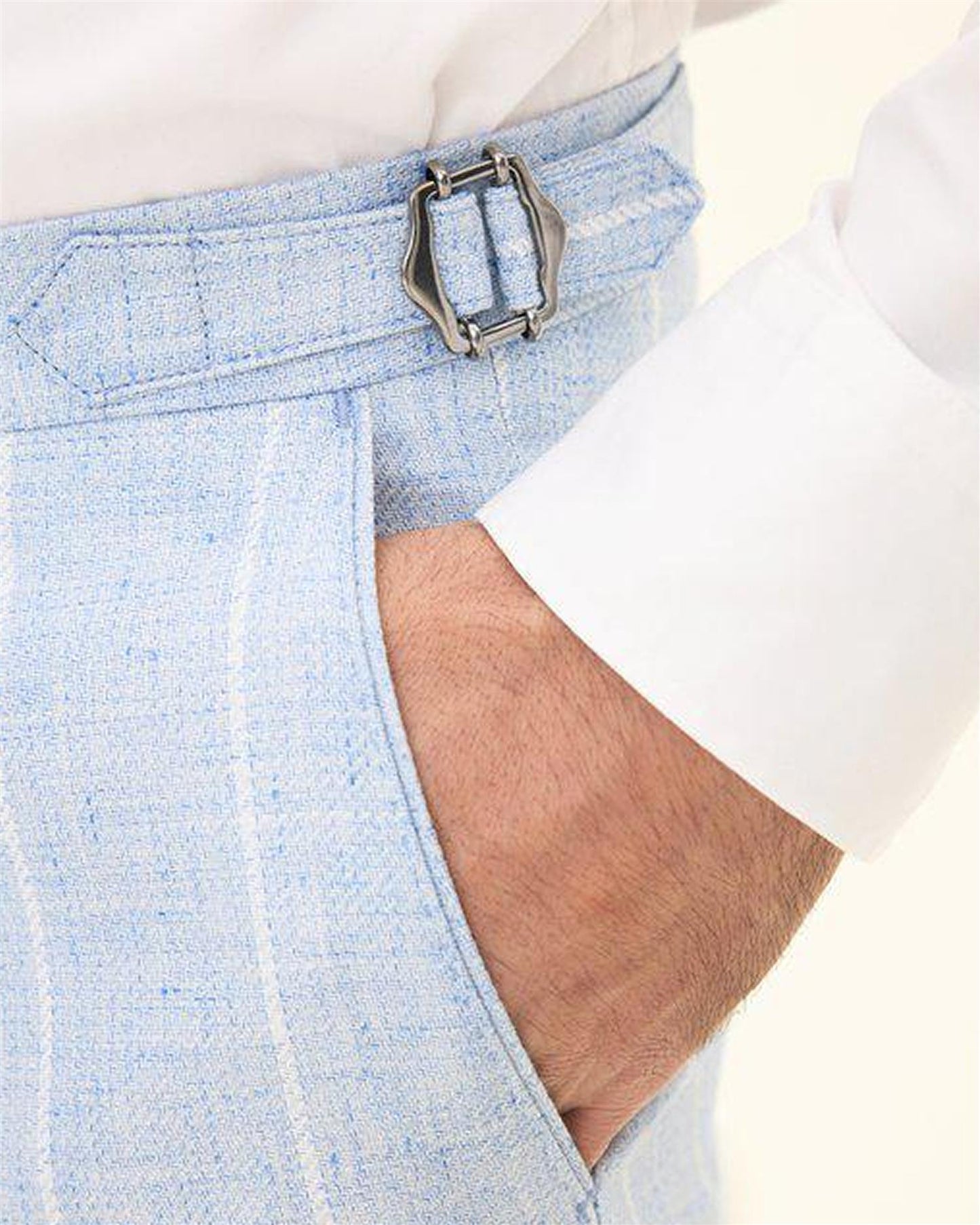 Dandy Side Adjuster Trousers - 	Sky Blue