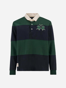 Emanuel Stripete Rugbygenser – Navy Blazer/Sycamore