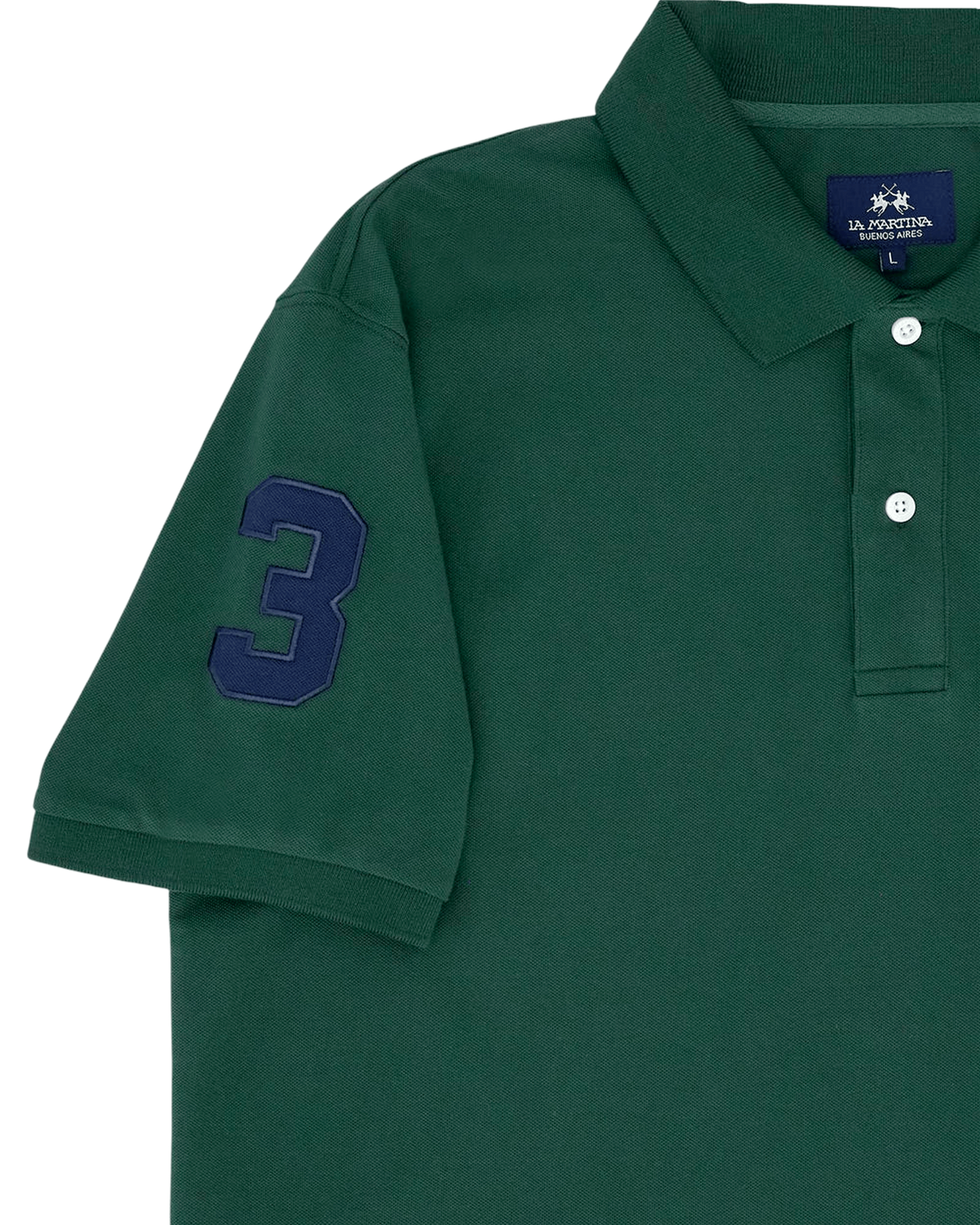 Men’s stretch piqué polo with sleeve number – Ray