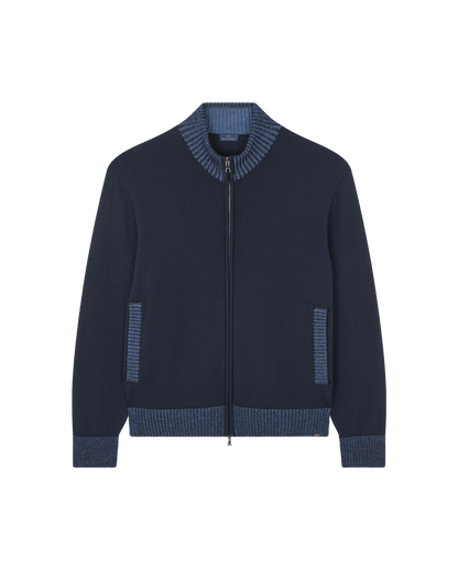 Soft Cool Touch Wool Sweater with Zip Closure