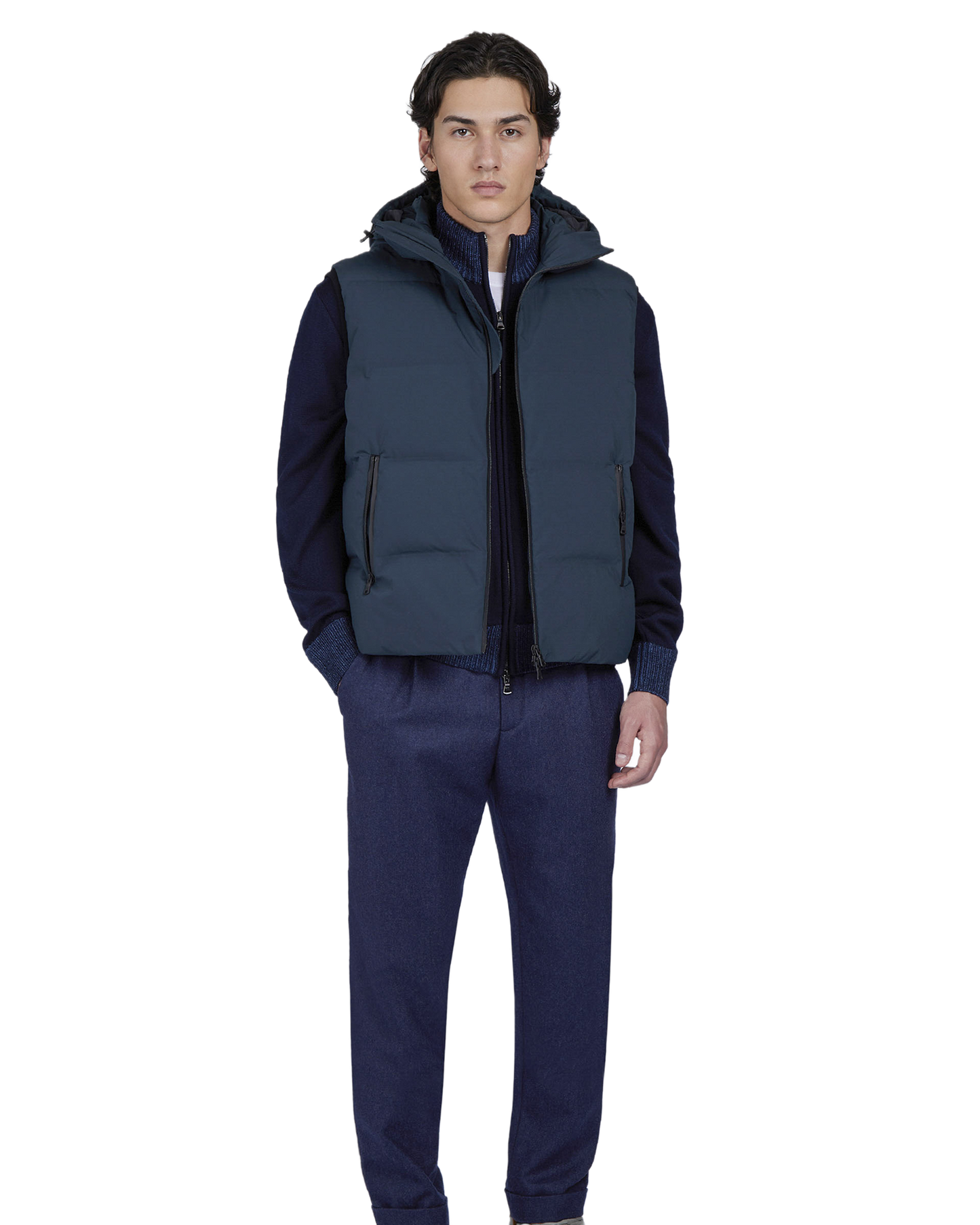 Soft Cool Touch Wool Sweater with Zip Closure