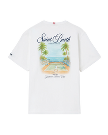 White Portland t-shirt with Caribbean Tennis Cup print