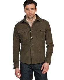 Grønn Semsket skjortejakke