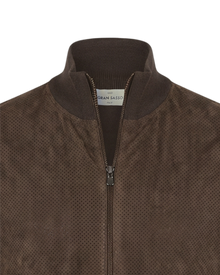 Organic cotton and Alcantara jacket - Brown