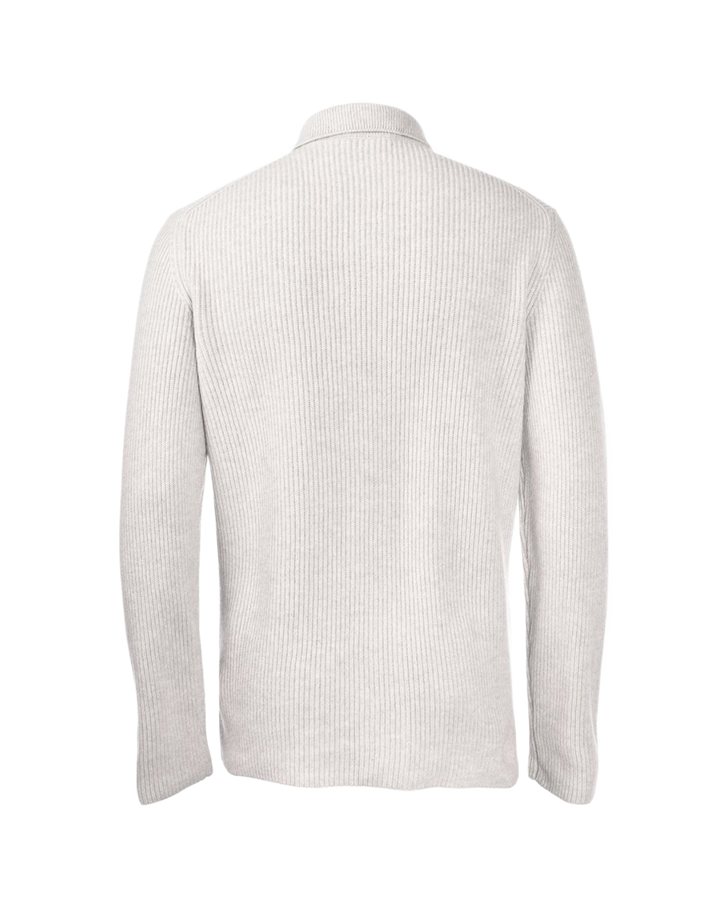 Ribbestrikket Cardigan m/ knapper - Light Grey