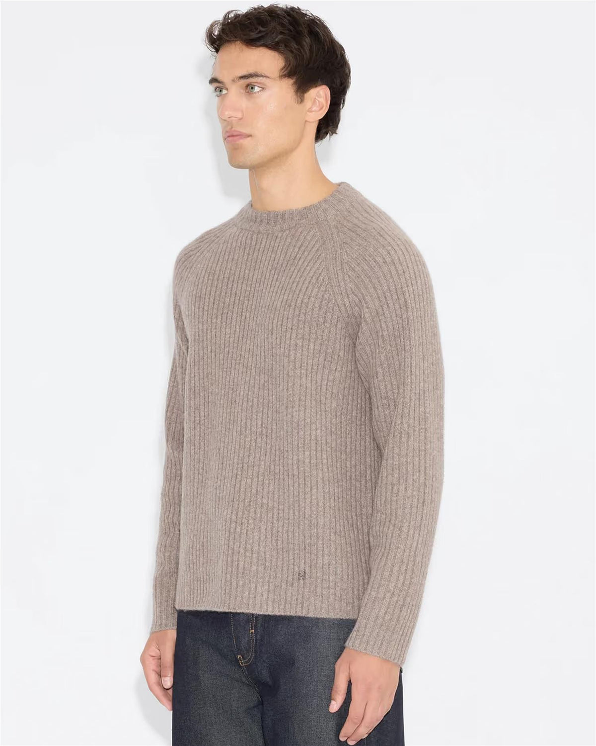 Adrian Rib Crewneck Beige