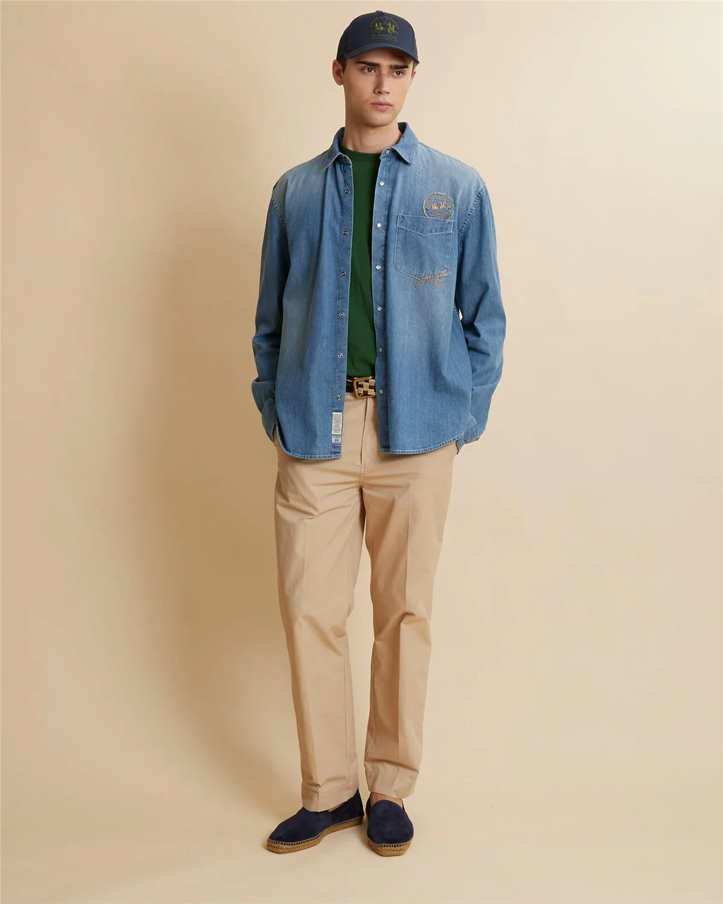 Men’s shirt in bleached denim with faded effect modern fit – Curtis