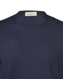 Organic cotton knit t-shirt - Blue Navy