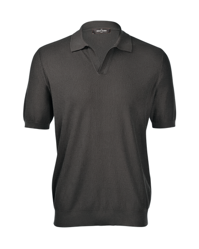 Tennis Polo i Silke og Bomull - Oliven