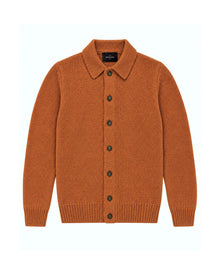 Knitted Wool Cardigan Shirt – Orange