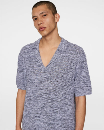 Ethan Open Collar Knit Polo