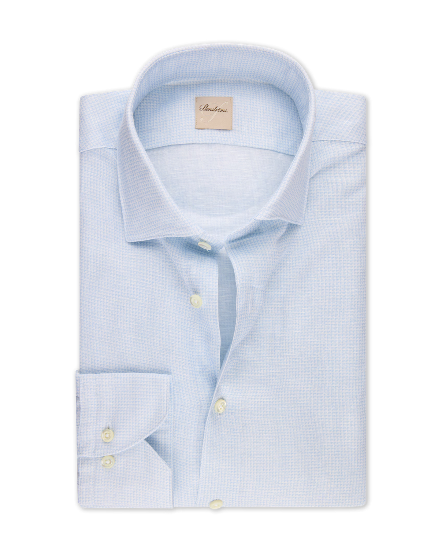 Light blue Checked Linen/Lyocell Shirt