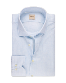 Light blue Checked Linen/Lyocell Shirt