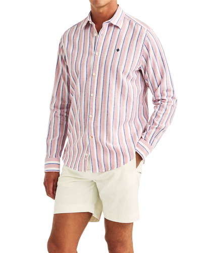 Douglas Linen Mix Stripe - Pink