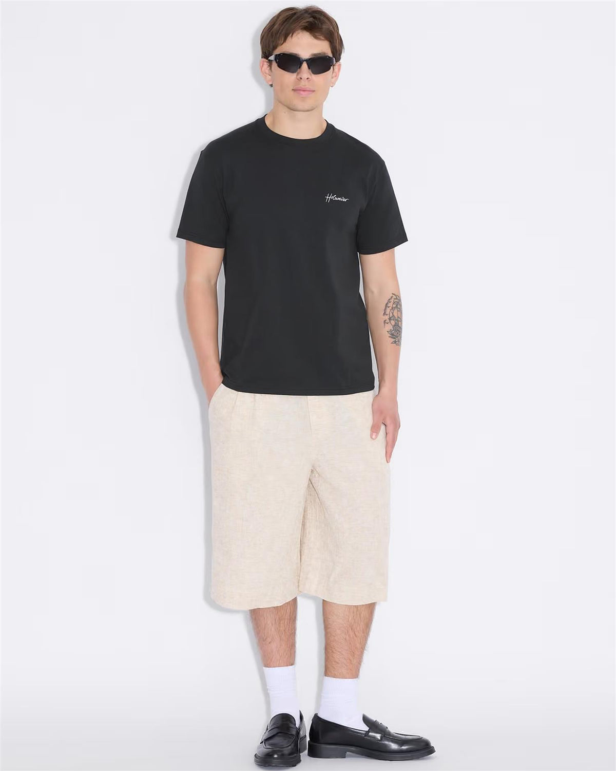 Tucker Embroidery Tee – Black