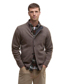 Essential Elbow-Patch Cardigan - Dark Stone
