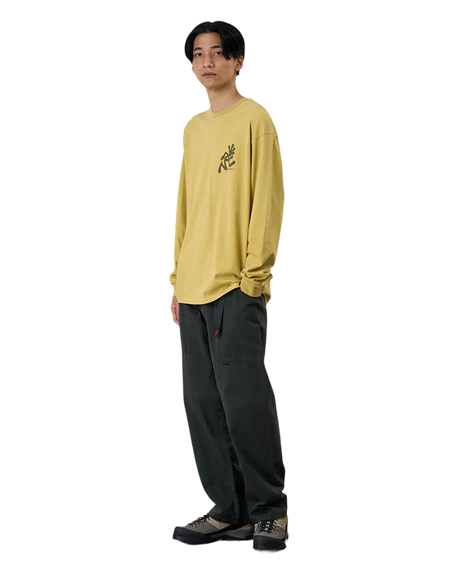 Running Man L/S Tee Pigment Dyed - Sulphur Pigment