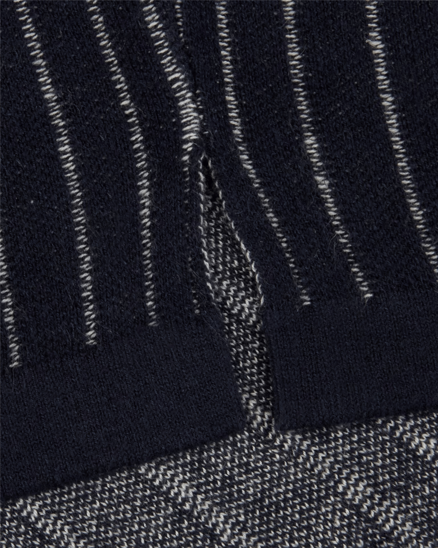 Navy Striped Knitted Polo Shirt