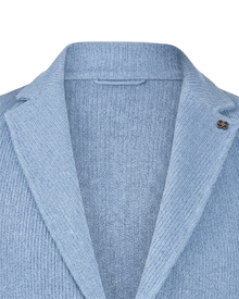 Ribbed knit jacket - Light blue