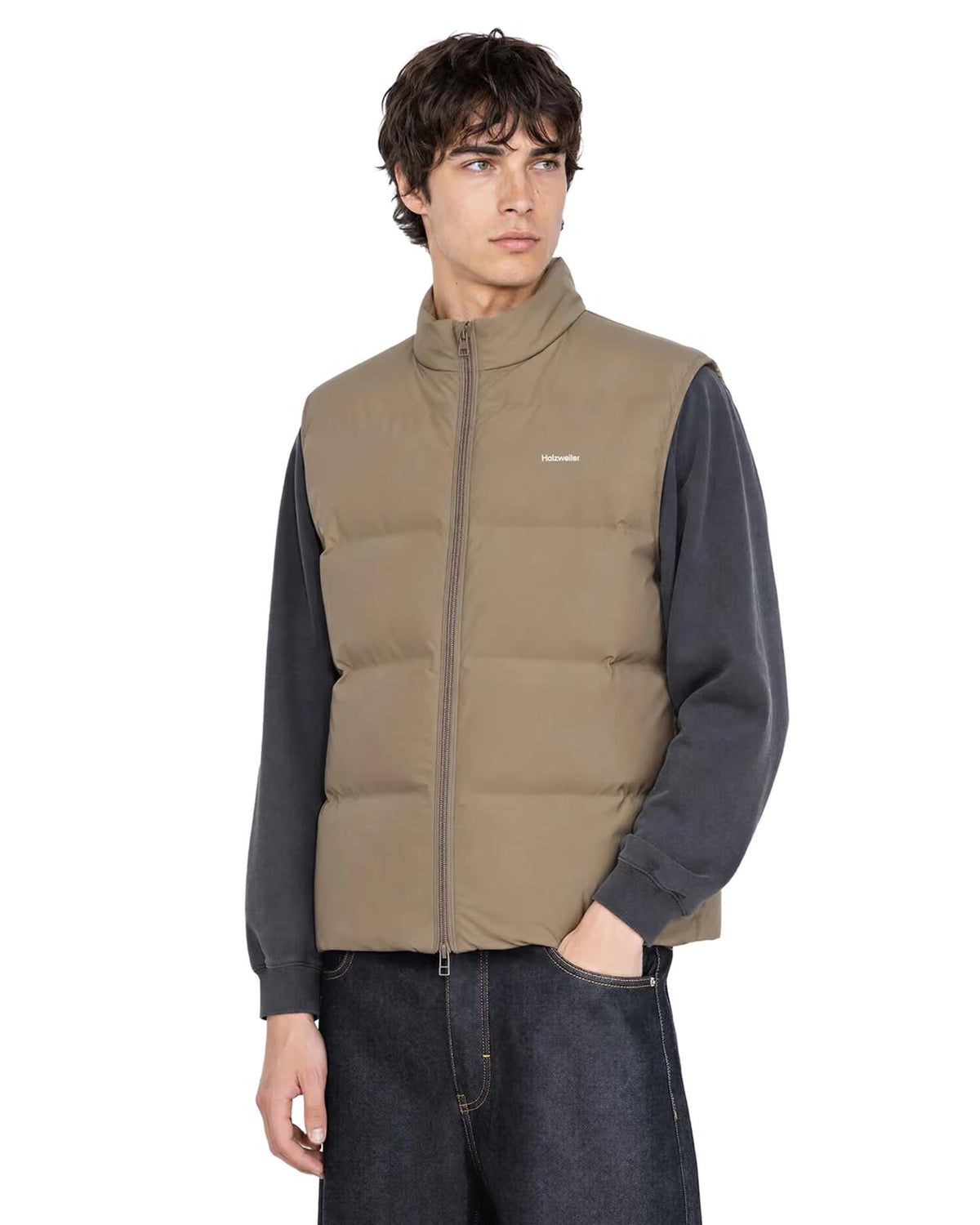 Daff Down Vest Dark Sand