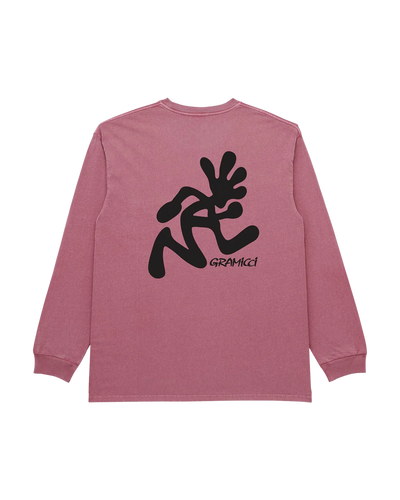 Running Man L/S Tee Pigment Dyed - Red Pigment