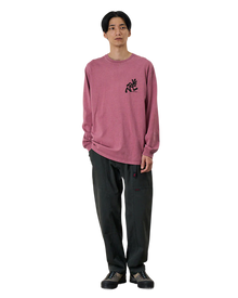 Running Man L/S Tee Pigment Dyed - Red Pigment