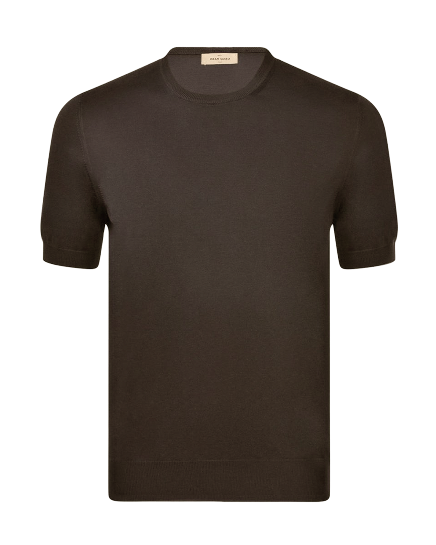 Organic cotton knit t-shirt - Brown