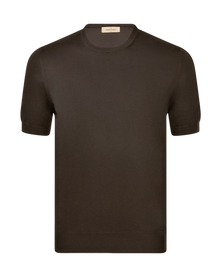 Organic cotton knit t-shirt - Brown