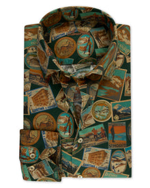 Grønn mønstret twillskjorte