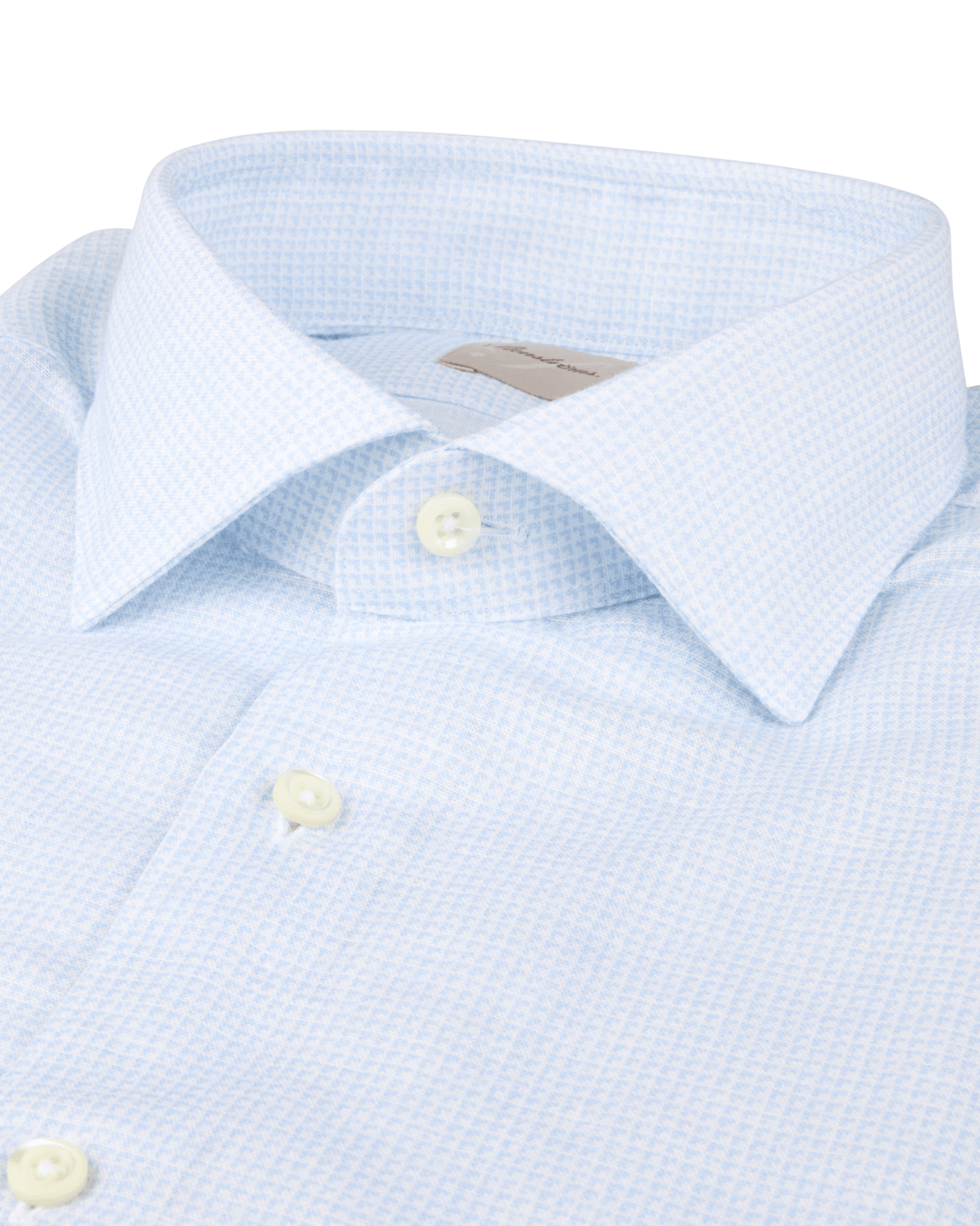 Light blue Checked Linen/Lyocell Shirt